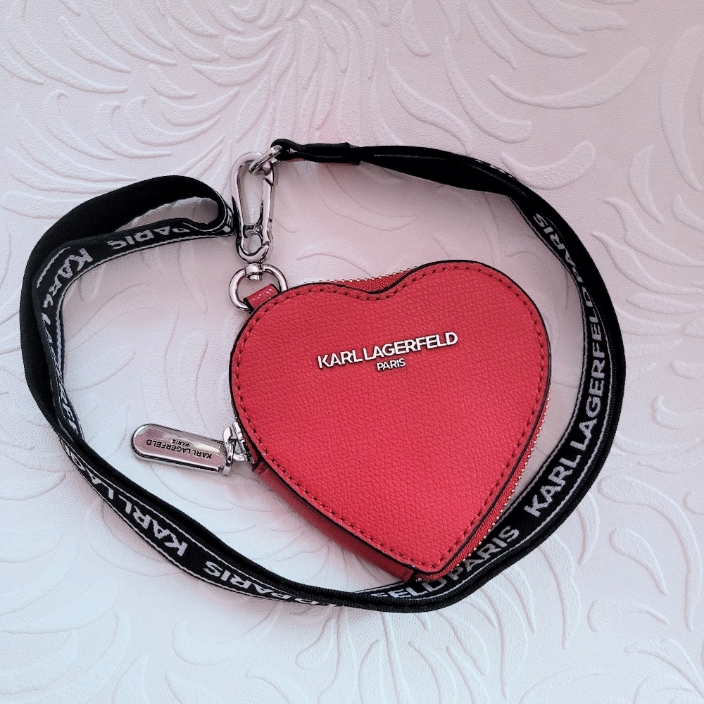 Karl lagerfeld Lanyard Coin Zip pouch Red